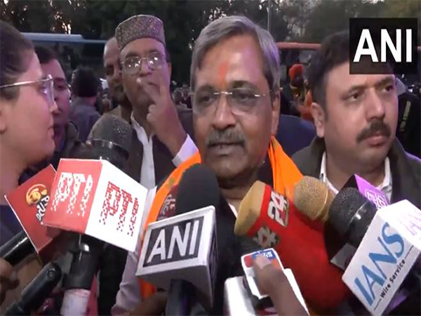 Satish Upadhyay, BJP's winning candidate from Malviya Nagar (Photo/ANI)