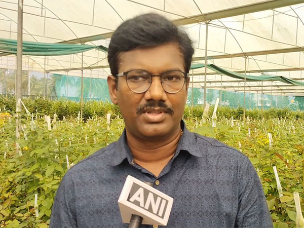 A floriculture farmer in Krishnagiri District. (Photo/ANI) 