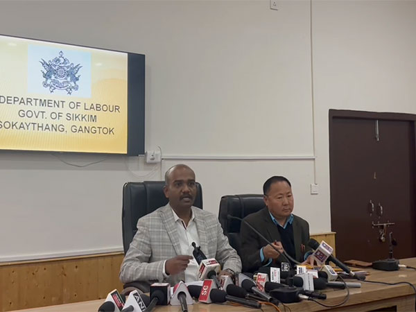 Sikkim Government Labour Department Secretary Ragul K (Left) (Photo/ANI)