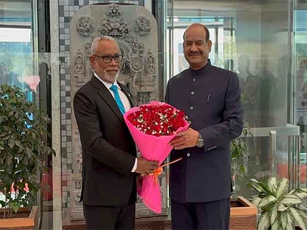 Lok Sabha Speaker Om Birla and Maldives Majlis Speaker Abdul Raheem Abdulla (Photo/ANI))