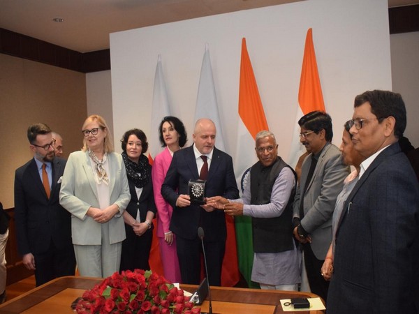 Deputy Chairman Rajya Sabha Harivansh meets Polish parliamentary delegation. (Photo/Rajya Sabha Secretariat)