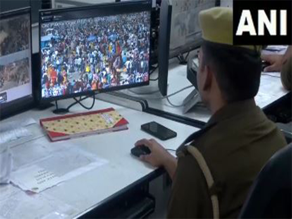 Police monitor Maha Kumbh Mela2025 live via CCTV before Magh Purnima.(Photo/ANI) 