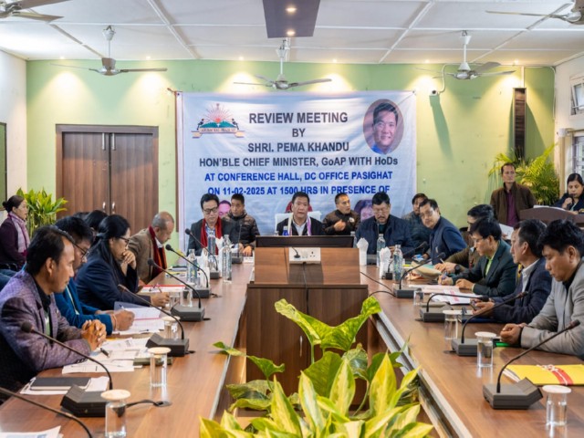 Visual from the meeting chaired by CM Pema Khandu (Photo/ANI)