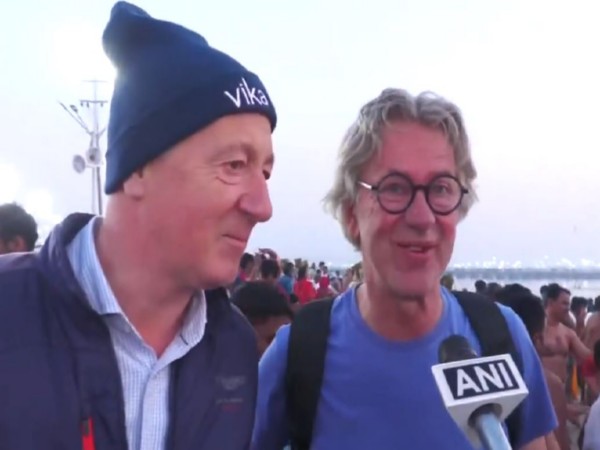 Foreign devotees at Mahakumbh. (Photo/ANI)