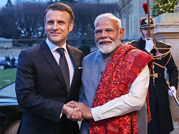 Prime Minister Narendra Modi with French President Emmanuel Macron (Photo/ANI)