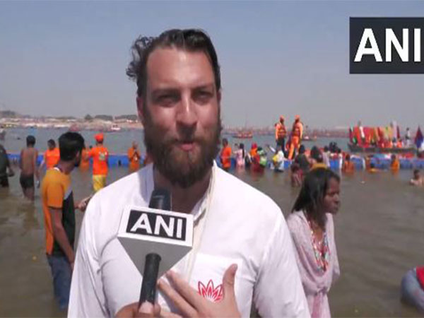  A devotee from Australia at Mahakumbh (Photo/ANI)