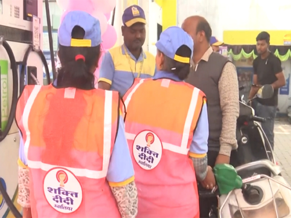 Shakti Didi working at a fuel station in Gwalior (Photo/ ANI)