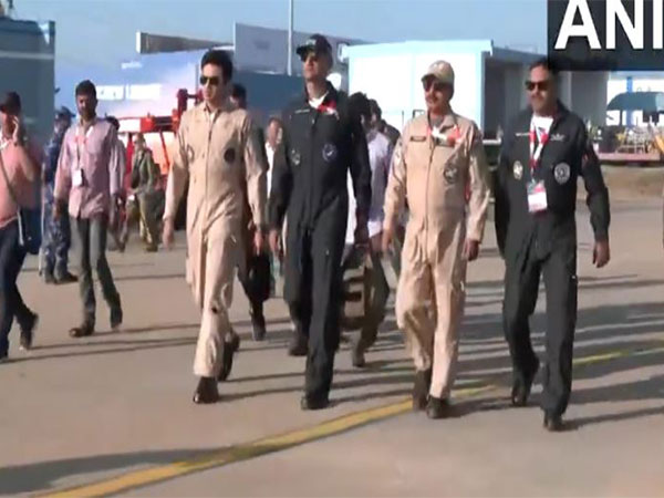 Bengaluru South MP Tejasvi Surya  at Aero Show 2025 (Photo/ANI)