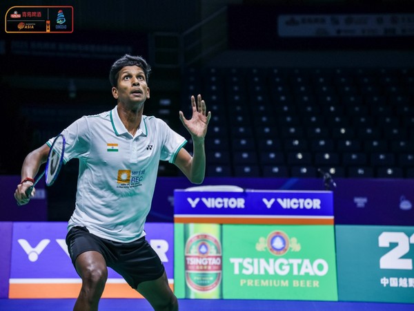 Sathish Kumar in action versus South Korea at BAMTC 2025 (Picture: BAI)