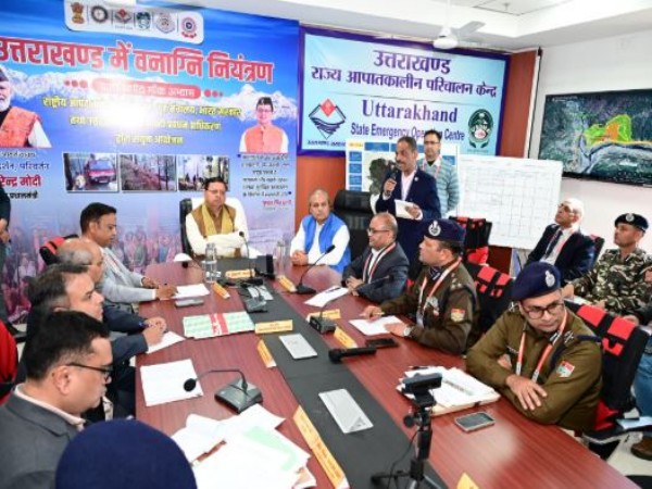 Uttarakhand Chief Minister Pushkar Singh heading a meeting (Photo/ANI)
