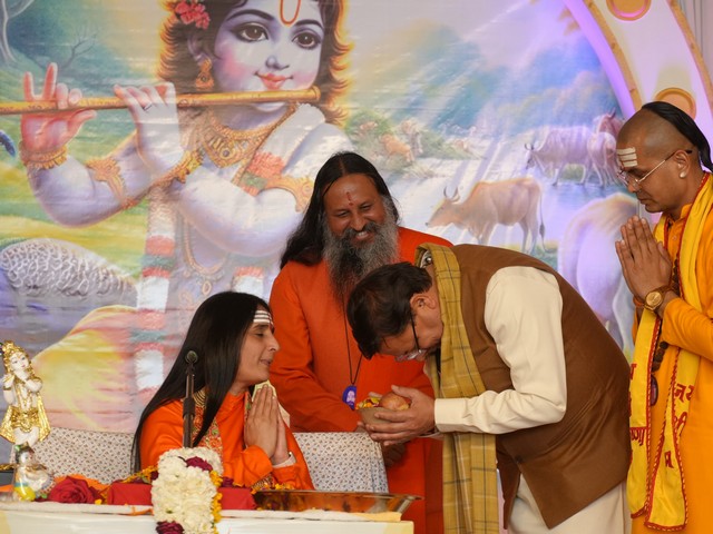 Uttarakhand Chief Minister Pushkar Singh Dhami at  Shrimad Bhagwat Kathamrit (File Photo/CM office) 