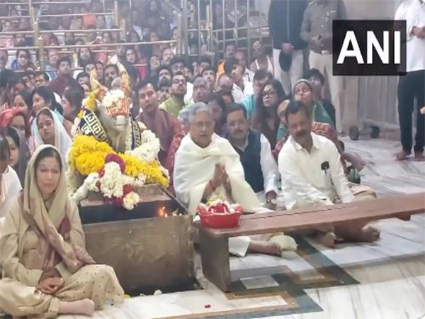 Union Minister Rajiv Ranjan (Lalan) Singh attended the 'Bhasma Aarti' on Friday. (Photo/ANI)