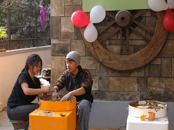 Couples in Nepal on 'Clay-date', celebrating Valentine’s Day (Photo/ANI)
