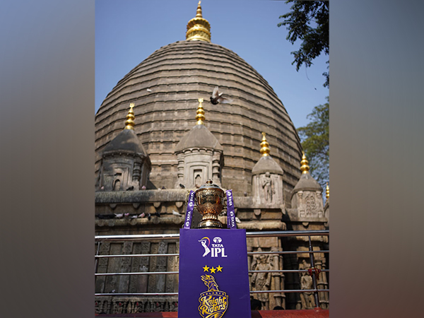 IPL trophy at Kamakhya Temple, Guwahati. (Photo- KKR Media)