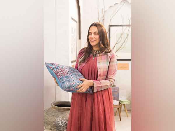 Neha Dhupia launches myTrident’s super luxury collection LUXEHOME from the house of myTrident at Bharat Tex