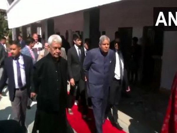 Vice President Jagdeep Dhankhar and Jammu and Kashmir Governor Manoj Sinha visited the Shri Mata Vaishno Devi Temple (Photo/ANI)