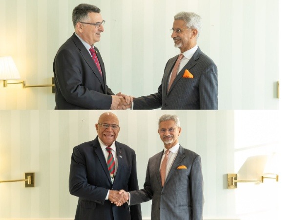 External Affairs Minister S Jaishankar meets Fiji PM Sitiveni Rabuka, Israel Foreign Minister Gideon Sa'ar (Image Credit: X/@DrSJaishankar)