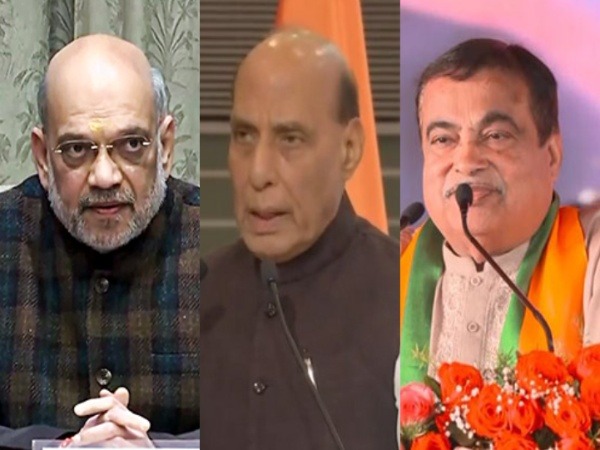 Union Ministers Amit Shah, Rajnath Singh and Nitin Gadkari. (File Photo/ANI)