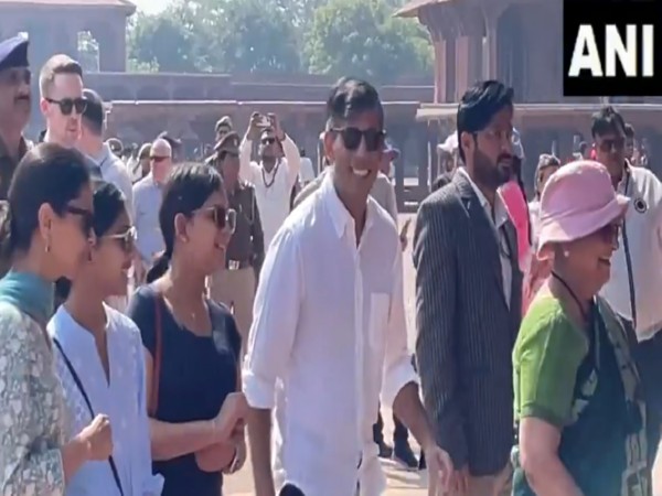 Former UK PM Rishi Sunak along with his family visits Fatehpur Sikri monument (Photo/ANI)