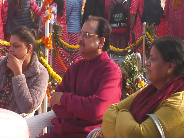 Uttarakhand BJP leader Ajay Bhatt at Mahakumbh (Photo/ANI)