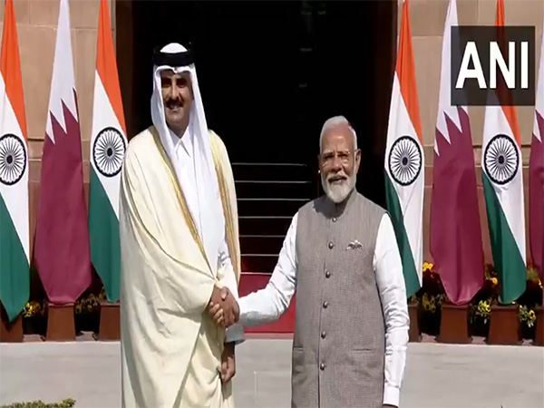 PM Modi meeting Amir of Qatar Tamim Bin Hamad Al Thani (Photo/ANI)