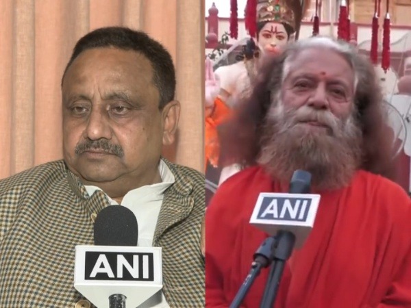 BJP MP Praveen Khandelwal (L); Swami Chidanand Saraswati (R) (Photo/ANI)