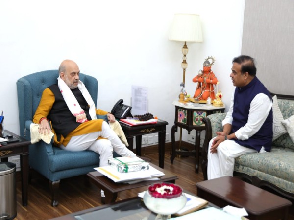 Assam CM Himanta Biswa Sarma met Union Home Minister Amit Shah (Photo/ANI)