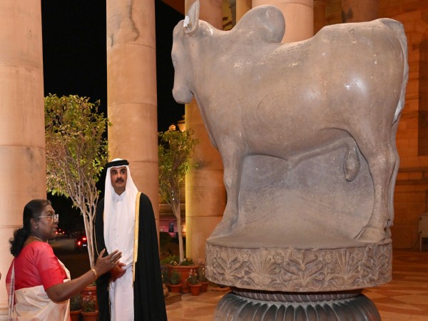 President Droupadi Murmu and Sheikh Tamim Bin Hamad Al Thani, Amir of Qatar (Photo/@rashtrapatibhvn)