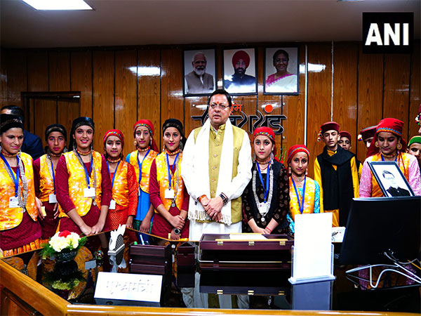 Uttarakhand CM Pushkar Singh Dhami meets school students in Vidhansabha (File Photo/ANI)