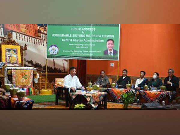 Tibetan President in-exile, Sikyong Penpa Tsering addresses Tibetans in Hunsur, emphasising unity and advocacy. (Photo: @CTA_TibetdotNet)