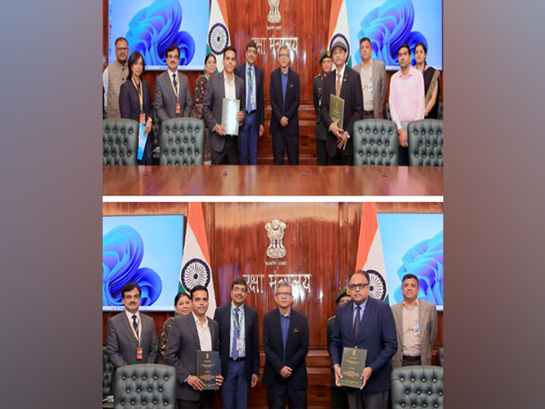 Ministry of Defence signs contracts with ACE Ltd and JCB India Ltd for procurement of 1868 Rough Terrain Fork Lift Truck for Armed Forces (Images: PIB)