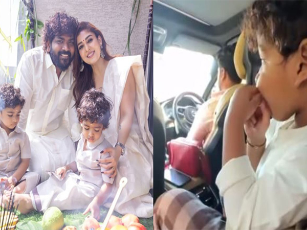 Vignesh Shivan with his twin sons (Photo/instagram/@wikkiofficial)