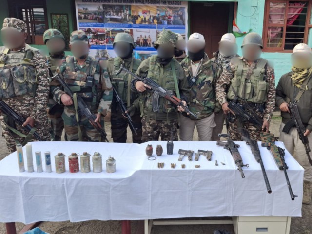 Recovered arms and ammuntion by security forces (Photo: Assam Rifles)