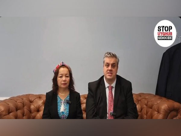 UK MP Blair McDougall, Stop Uyghur Genocide Executive Director Rahima Mahmut (Image Credit: X/@UyghurStop)