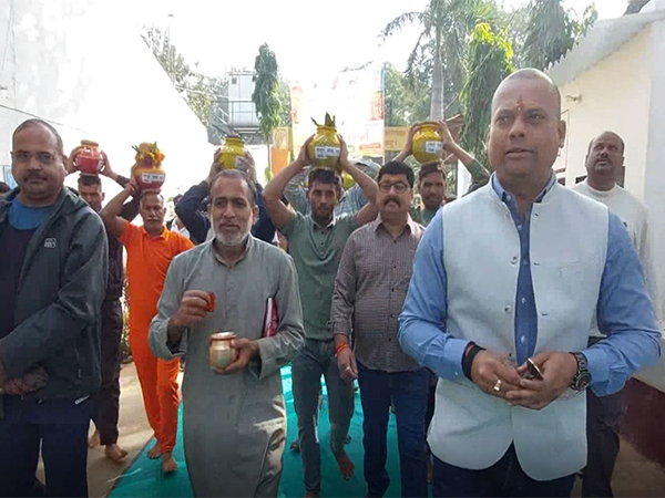 Water from Triveni Sangam brought to Aligarh jail (Photo/ANI)