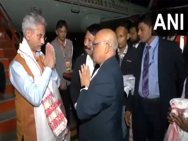 External Affairs Minister S Jaishankar arrives at Jorhat Airport (Photo/ANI)