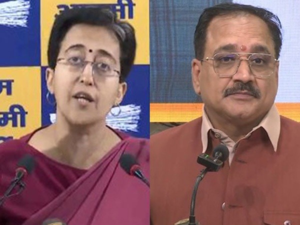 Delhi's Leader of Opposition Atishi and  Delhi BJP chief Virendraa Sachdeva (Photo/ANI)