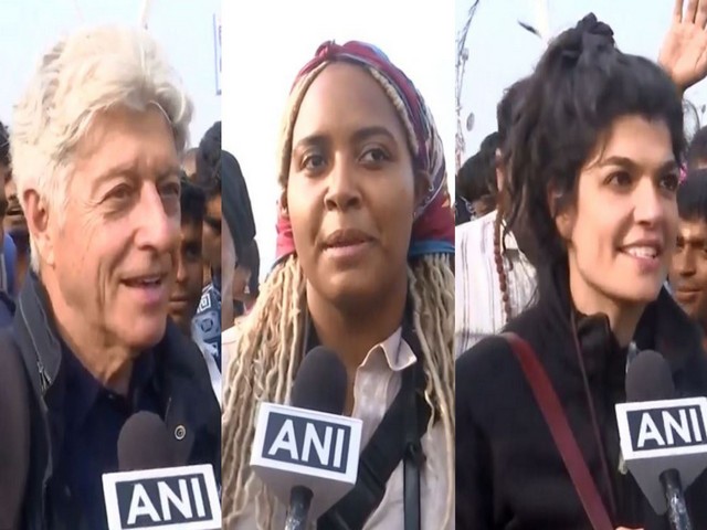 Foreign devotees at Mahakumbh (Photo/ANI)