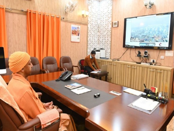 Uttar Pradesh CM Adityanath monitors arrangements at Maha Kumbh from control room located at Gorakhnath Temple (Photo/ANI)