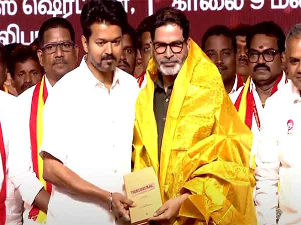 Jan Suraj Chief Prashant Kishor with TVK's Vijay (Photo/ANI)