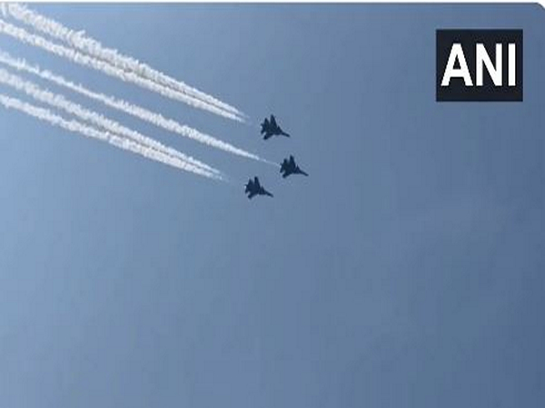 IAF conducts air show over Maha Kumbh Mela  Kshetra (Photo/ANI)