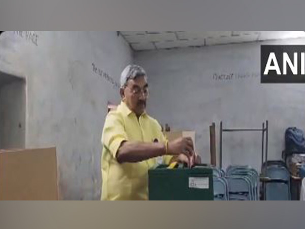 Visuals of the candidates casting their votes (Photo/ANI) 