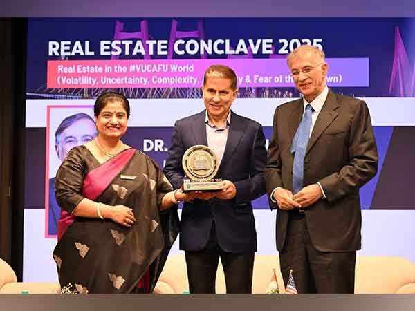 From L: Dr. Niranjan Hiranandani, Provost, HSNC University; Mr. Bhushan Gagrani, BMC Commissioner & Dr. Hemlata K. Bagla, VC, HSNC University at NHSMRE Real Estate Conclave 2025