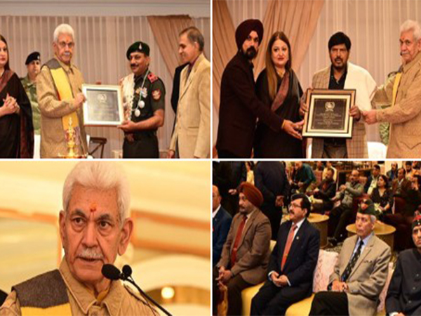 Lt Governor  Manoj Sinha felicitates recipients of Maharaja Hari Singh Dogra Samman Award 2025 at Jammu (Photo/X: @OfficeOfLGJandK)