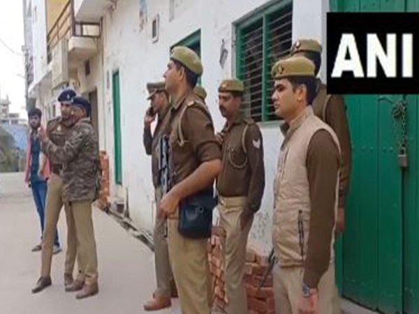 Security tightened around Shahi Jama Masjid ahead of painting in preparation for Ramzan. (Photo/ANI)