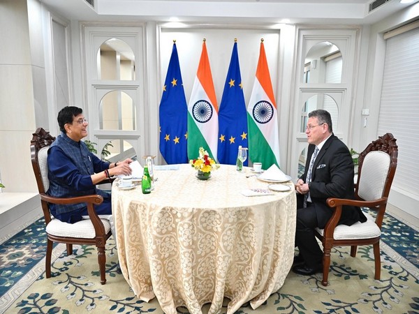 Piyush Goyal discusses India-EU trade ties with EU trade Commissioner (Photo/ANI) 