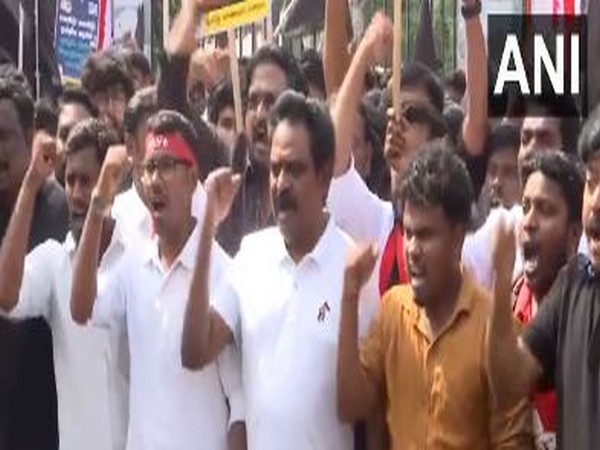 Visuals from the protest (Photo/ANI)