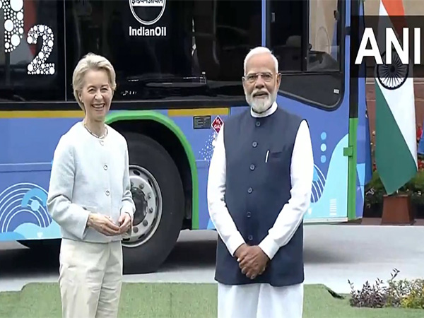 Prime Minister Narendra Modi with President of the European Commission, Ursula von der Leyen (Photo/ANI)