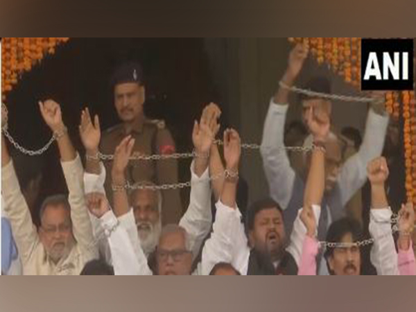 Visuals from the protest (Photo/ANI) 