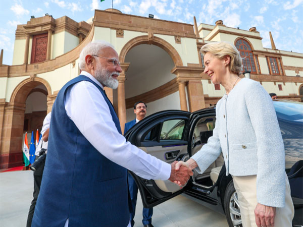 President of the European Commission, Ursula von der Leyen with Prime Minister Narendra Modi (Photo: X@narendramodi)